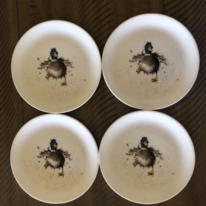 NWT Set of 4 Royal Worcester Waddle & A Quack 8.25” Salad/Dessert Plates